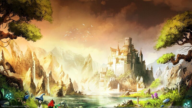 Castle on a Cliff — Green, Dramatic, Sunset