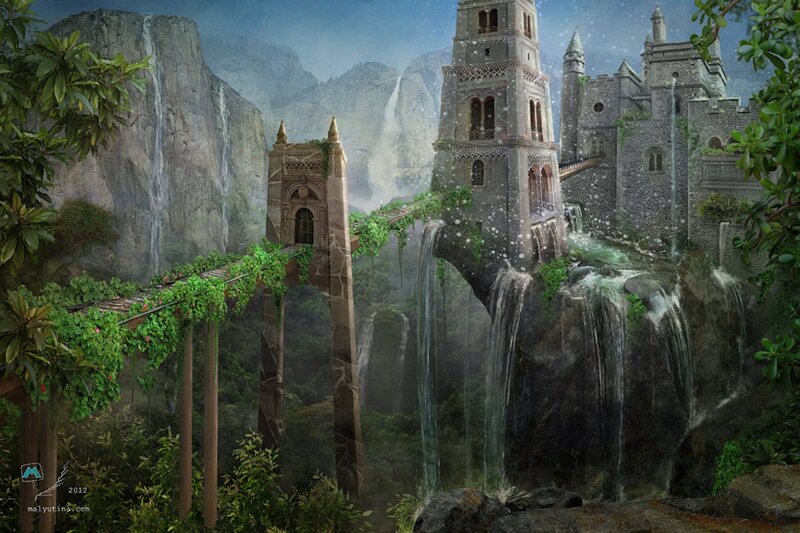 Castle on a Cliff — Green, Dramatic, Winter