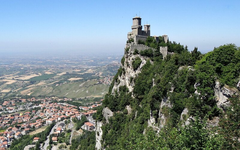 Castle on a Cliff — Green, Serene, Afternoon, Photograph, Town