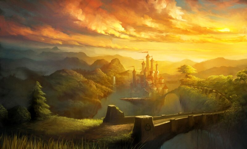 Castle on a Cliff — Orange, Dramatic