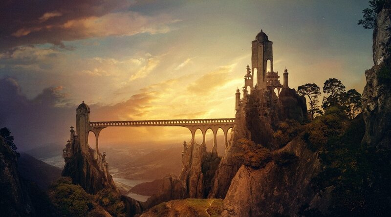 Castle on a Cliff — Orange
