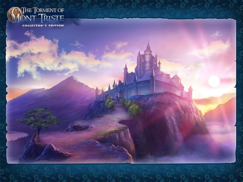 Castle on a Cliff — Purple, Dramatic, Sunset, Digital Art