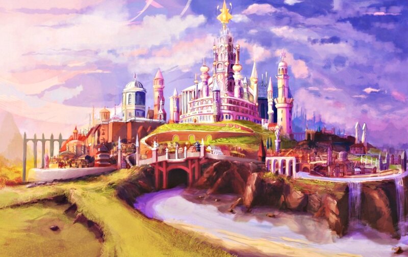 Castle on a Cliff — Purple, Fantastical