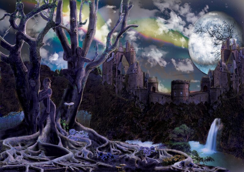 Castle on a Cliff — Purple, Fantasy