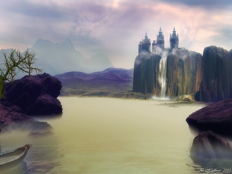 Castle on a Cliff — Purple, Mystical