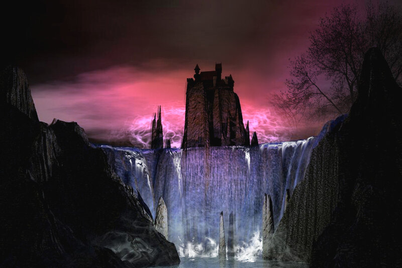 Castle on a Cliff — Purple