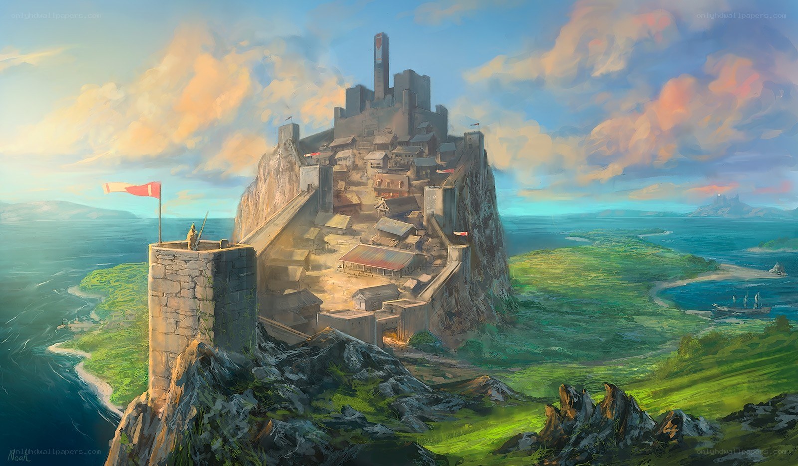 Castle on a coastal cliff