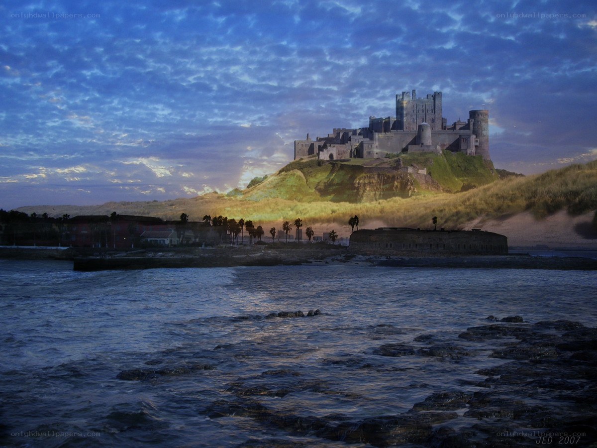Castle on a coastal hill