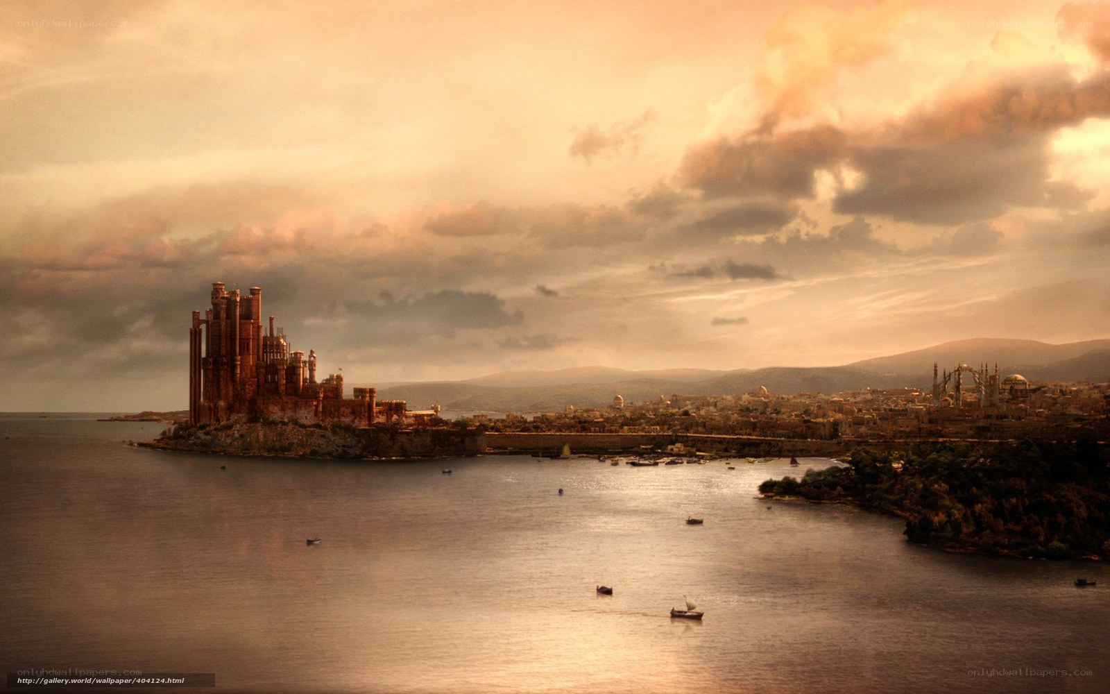 castle on a coastal peninsula