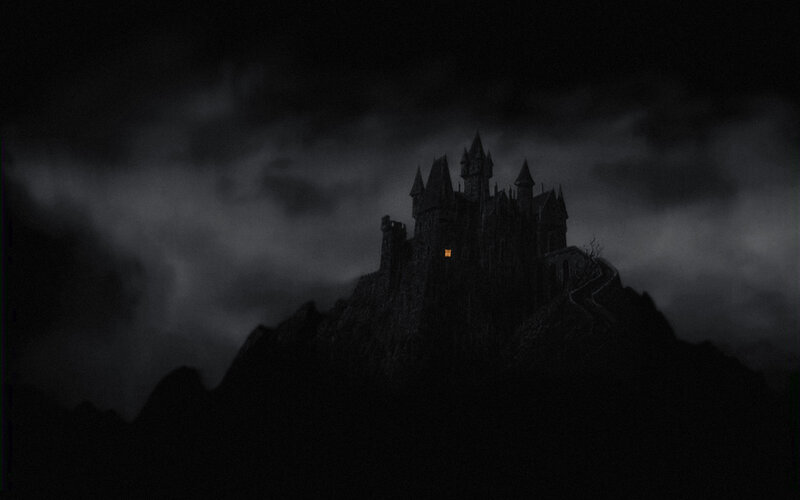 castle on a dark mountain