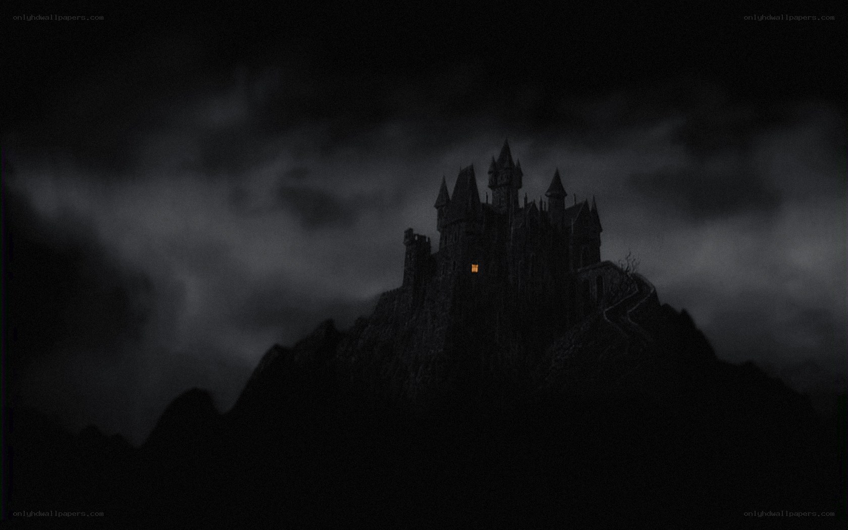 castle on a dark mountain