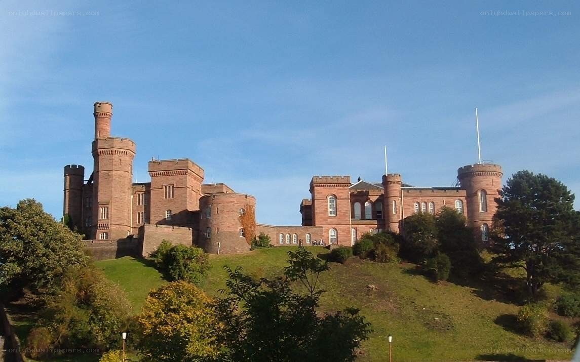 castle on a grassy hill