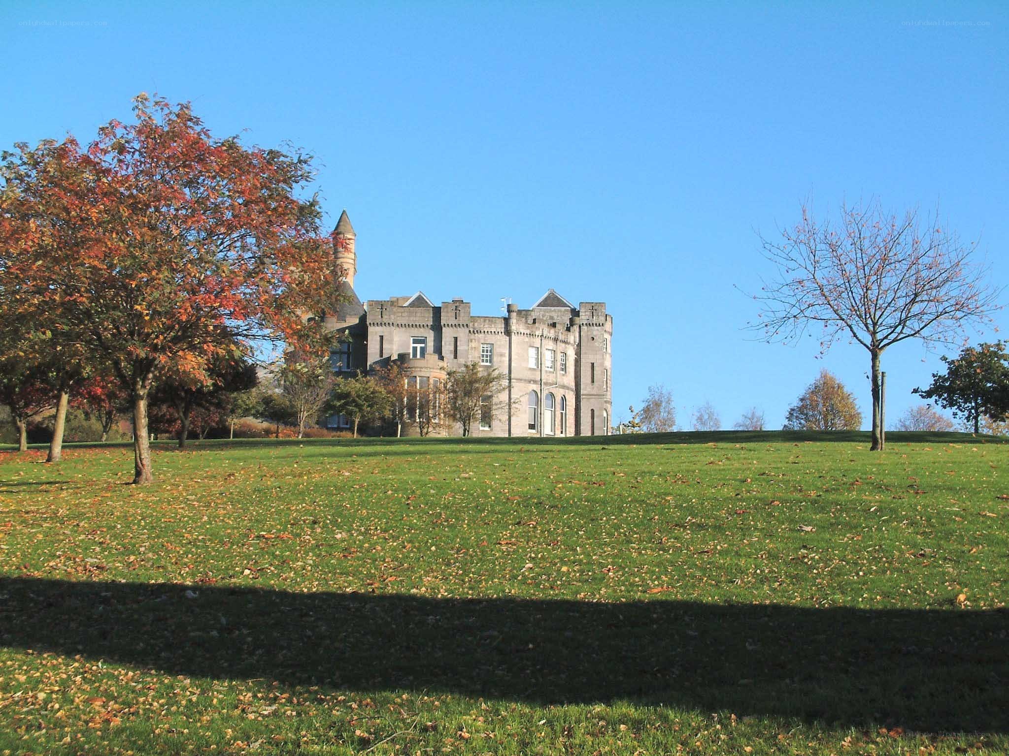 Castle on a grassy hill