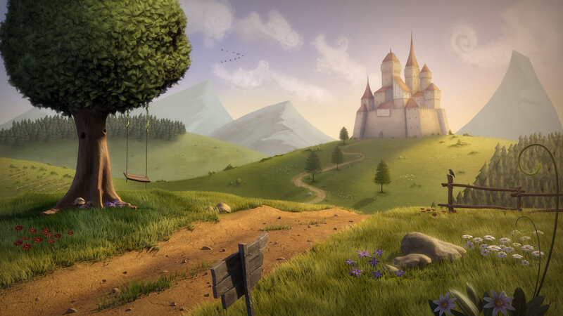 castle on a green hill