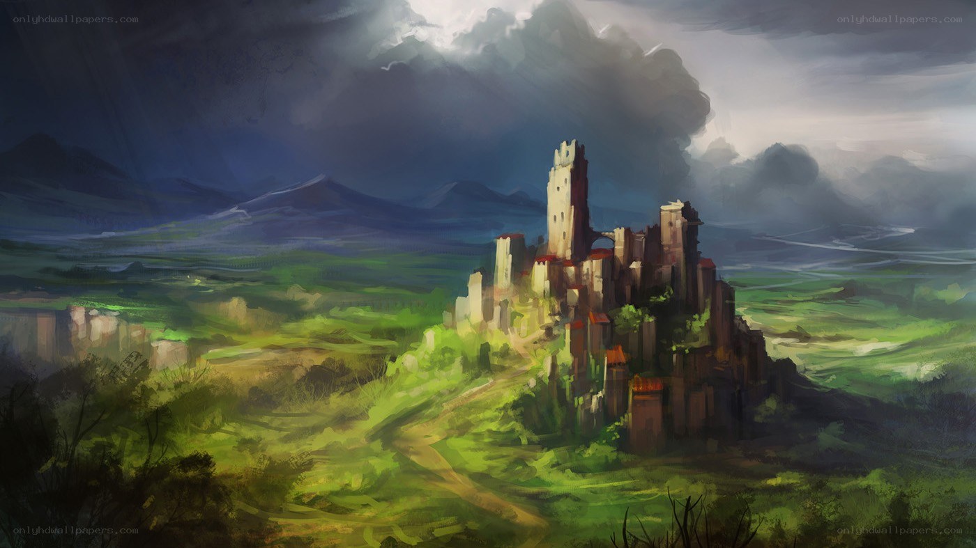 Castle on a Hill at Dusk