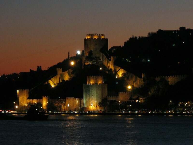 Castle on a Hill at Night — Dark
