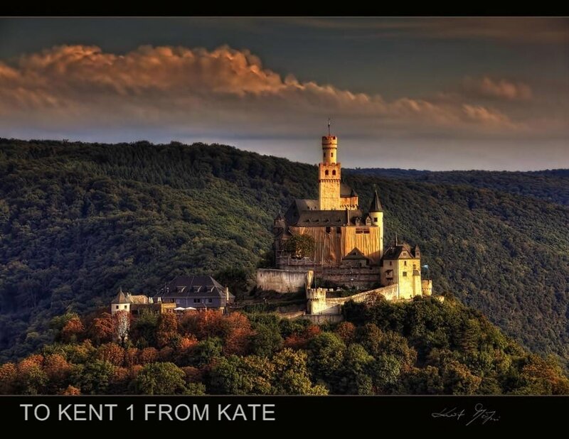 Castle on a hill at sunset