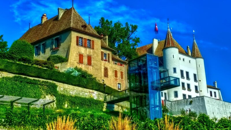 Castle on a Hill — Blue, Dramatic, Afternoon, Photograph