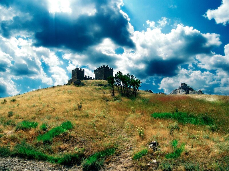 Castle on a Hill — Blue, Dramatic, Afternoon