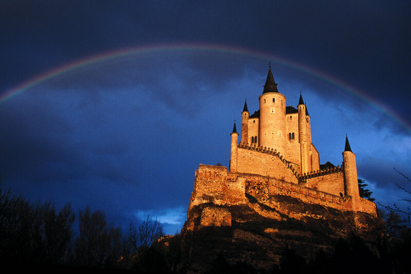 Castle on a Hill — Blue, Dramatic, Night