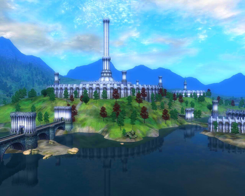 Castle on a Hill — Blue, Serene, Afternoon, 3d Render