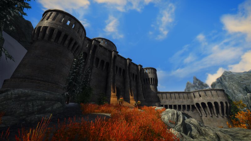 Castle on a Hill — Blue, Serene, Autumn, 3d Render