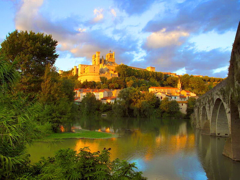 Castle on a Hill — Blue, Serene, Sunset