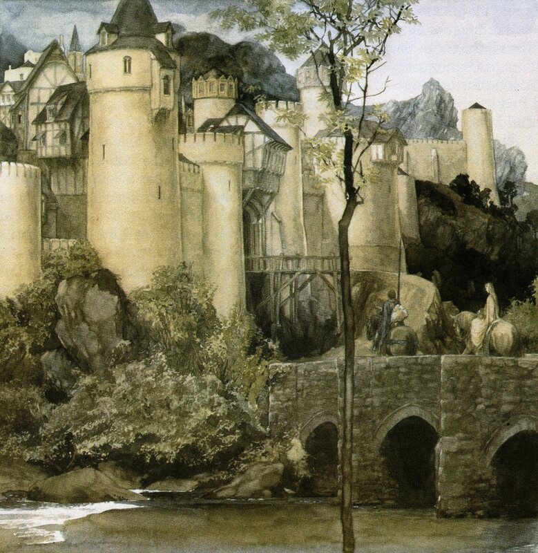 Castle on a Hill — Brown, Dramatic, Painting