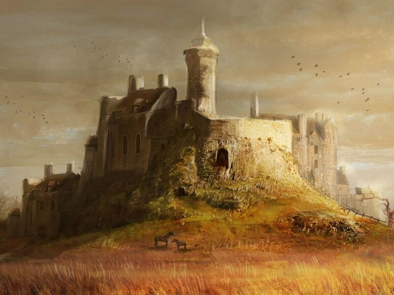 Castle on a Hill — Brown, Dramatic, Sunset