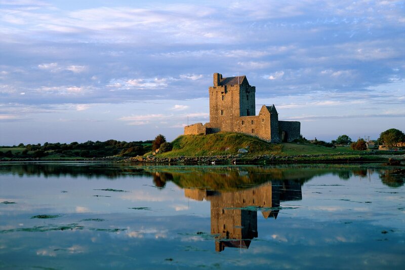 Castle on a hill by the water