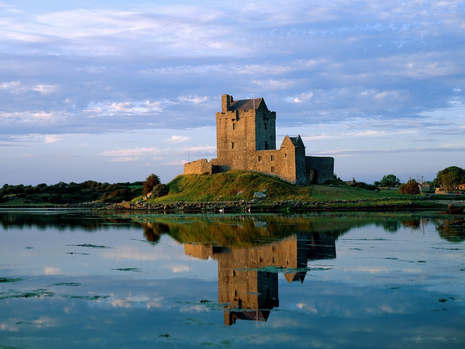 Castle on a hill by the water