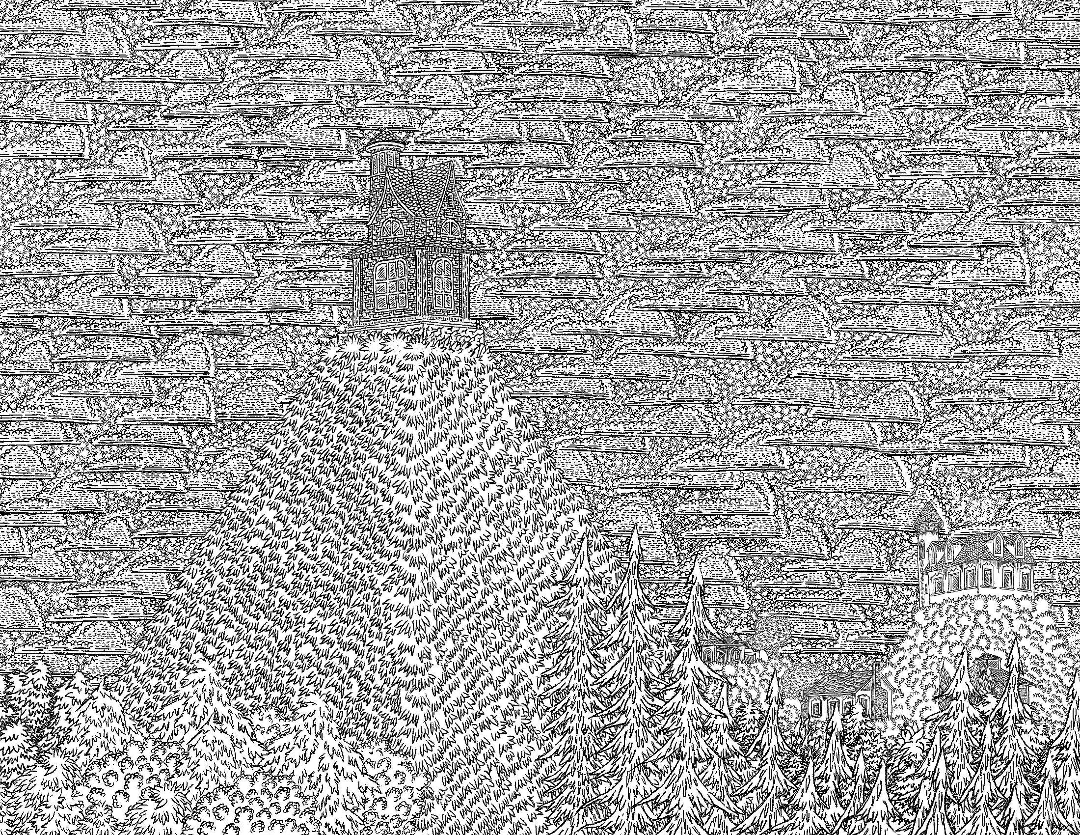 castle on a hill drawing