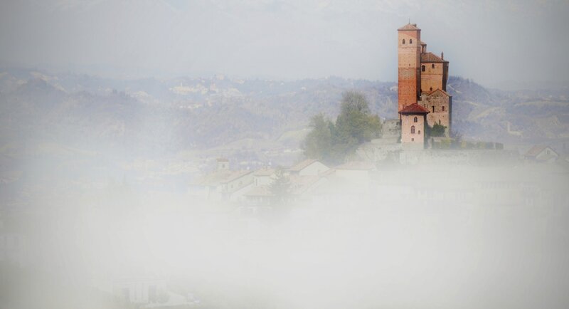 Castle on a Hill — Gray, Misty, Morning