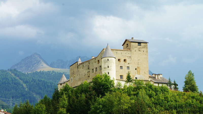 Castle on a Hill — Green, Dramatic, Afternoon, Photograph, Mountains