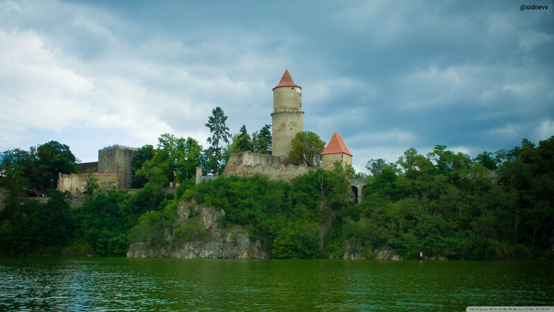 Castle on a Hill — Green, Dramatic, Afternoon, Photograph, Tower