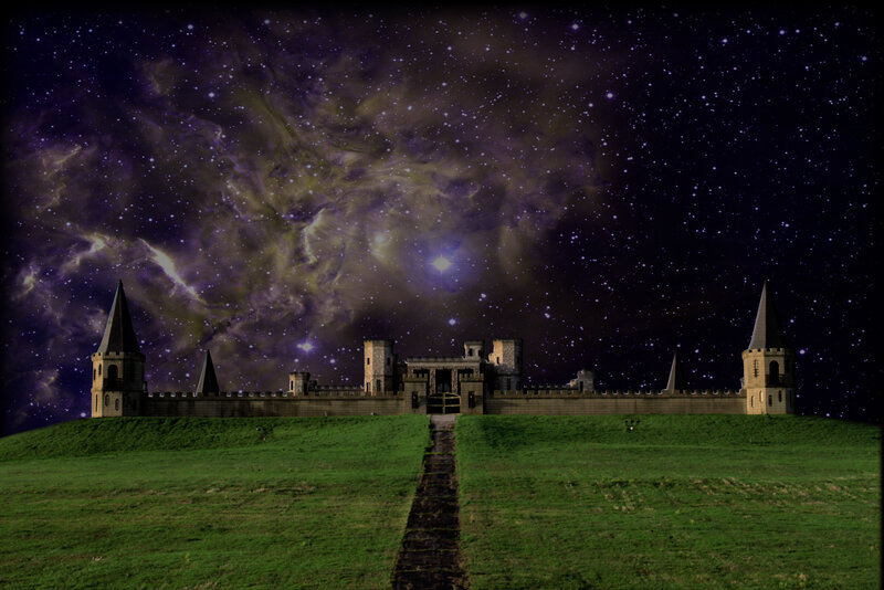 Castle on a Hill — Green, Dramatic, Night