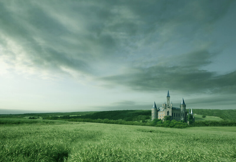 Castle on a Hill — Green, Dramatic
