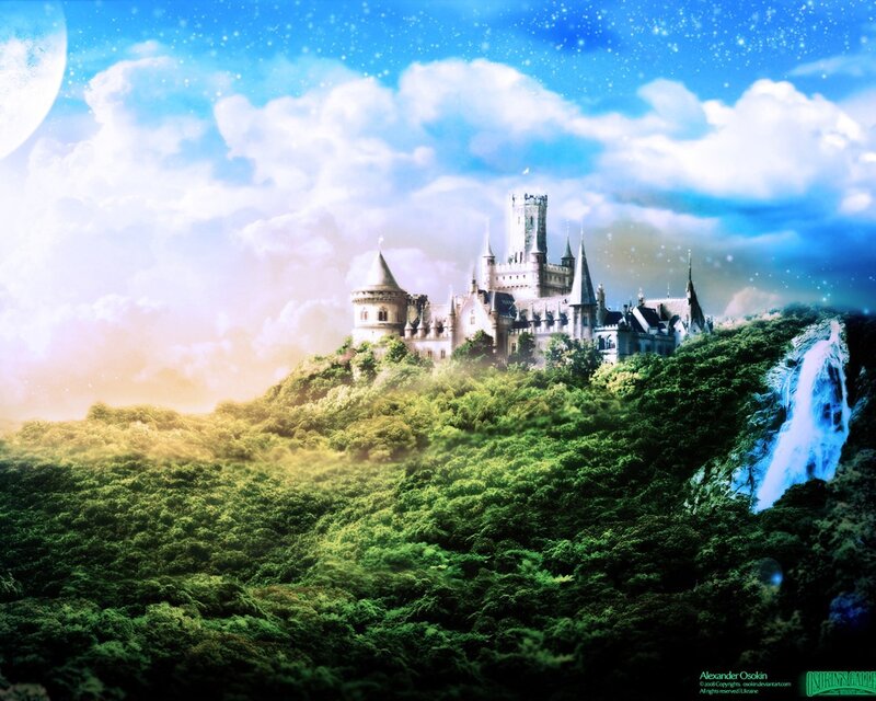 Castle on a Hill — Green, Fantasy