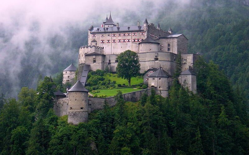 Castle on a Hill — Green, Misty, Photograph