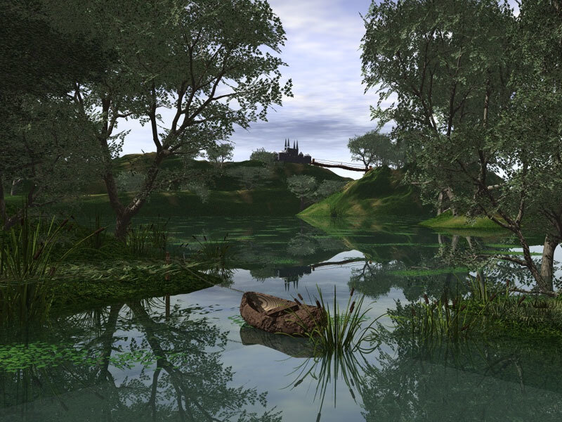 Castle on a Hill — Green, Serene, Afternoon, 3d Render