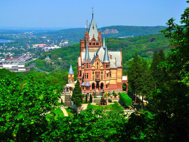 Castle on a Hill — Green, Serene, Afternoon, Photograph, Trees, City