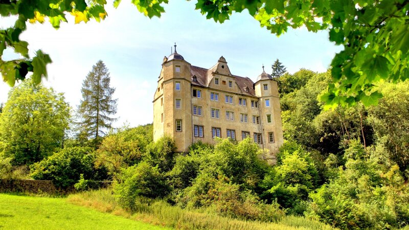 Castle on a Hill — Green, Serene, Afternoon, Photograph, Trees, Sky