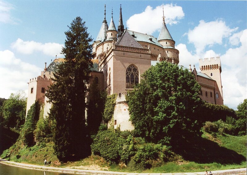 Castle on a Hill — Green, Serene, Afternoon, Photograph, Trees, Towers, River