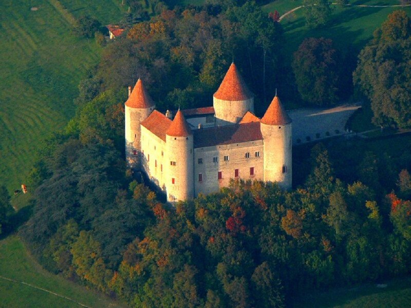 Castle on a Hill — Green, Serene, Afternoon, Photograph, Trees, Towers