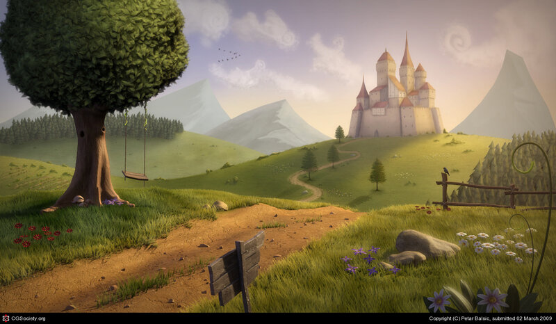 Castle on a Hill — Green, Serene, Afternoon