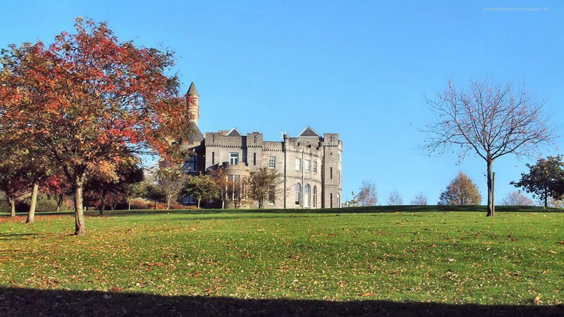 Castle on a Hill — Green, Serene, Autumn, Photograph, Trees, Grass
