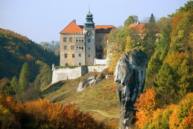 castle on a hill in autumn