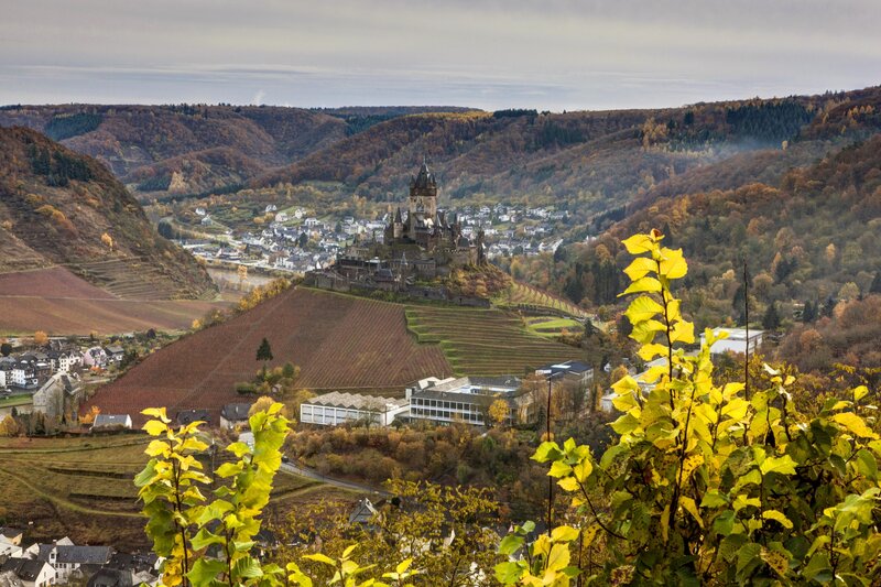 Castle on a hill in autumn