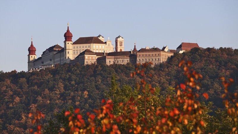 castle on a hill in autumn