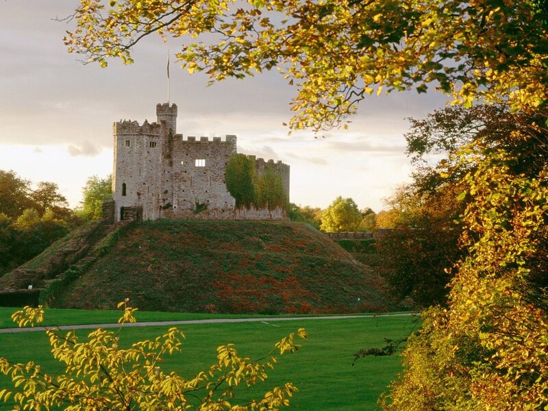 Castle on a hill in autumn